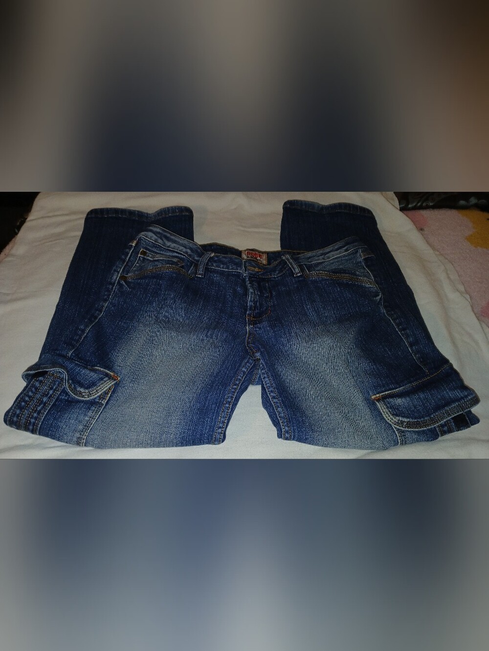 Pre-loved Classic Junior's Blue Denim Jeans - Casual Cargo Style
